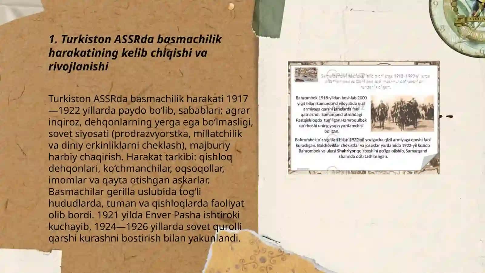 Turkiston ASSR, BXSR va XXSR da sovet hokimiyatiga qarshi qurollari harakatlar 3