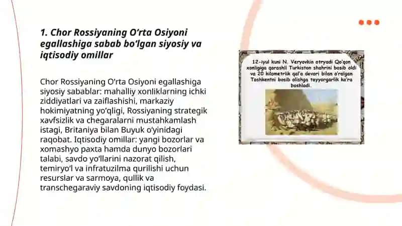 O'rta Osiyoning Chor Rossiyasi tomonidan bosib olinishi 3