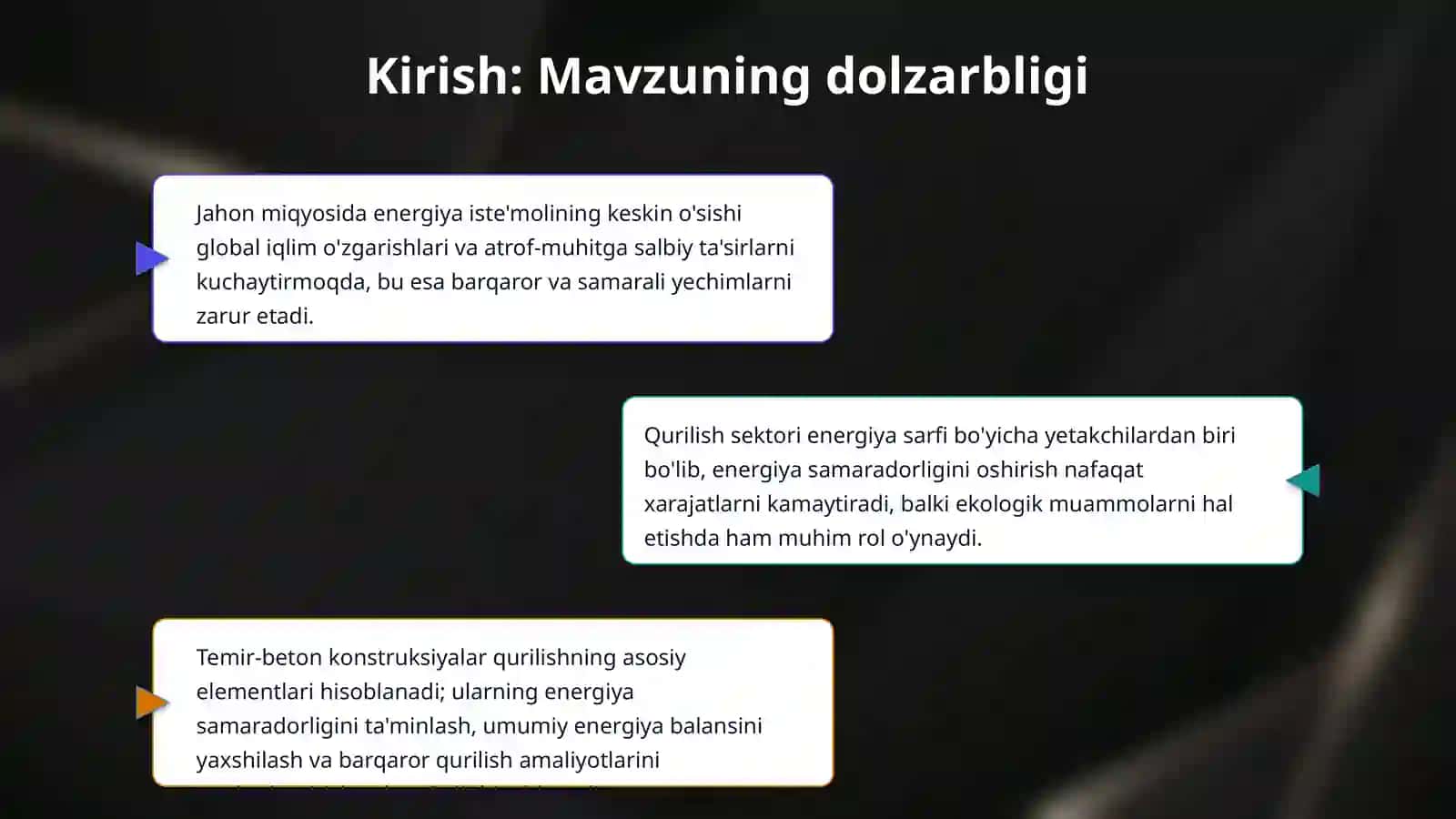 Energiya samarador temir beton konstruksiyalar. 3