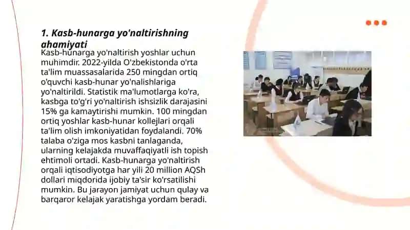 Kasb-hunarga yo'naltirish ishini tashkil etish 3