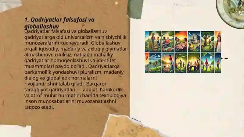 Qadriyatlar falsafasi.Globallashuv va barqaror taraqqiyot falsafasi 3