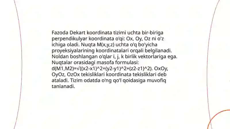Fazoda analitik geometriya elementlari 3