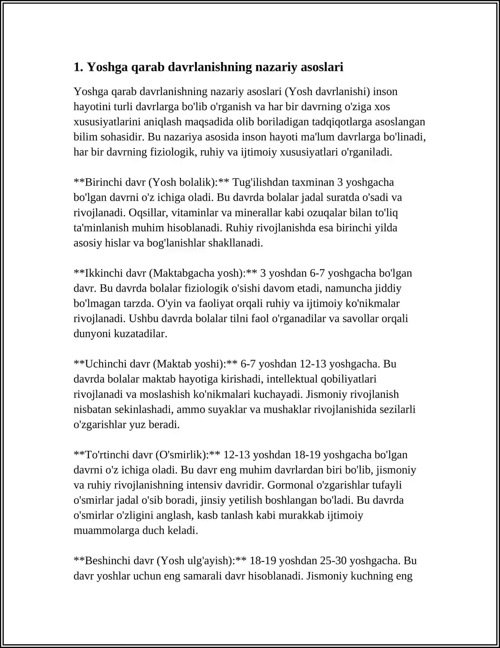 YOSHGA QARAB DAVRLANISH VA UNING KRITERYALARI.KONSTITUTSIYA VA TIBBIYOT AMALIYOTIDAGI AHAMIYATI 3