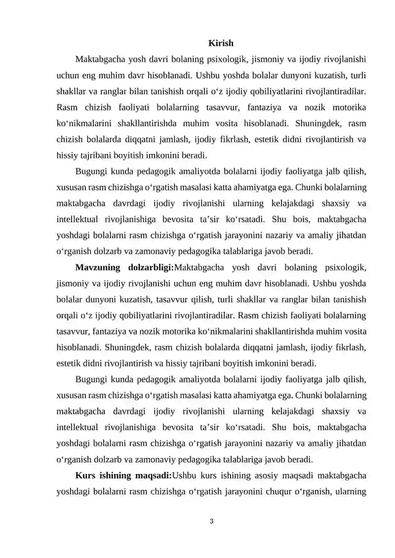 Maktabgacha yoshdagi bolalarni rasm chizishga oʻrgatish. 3