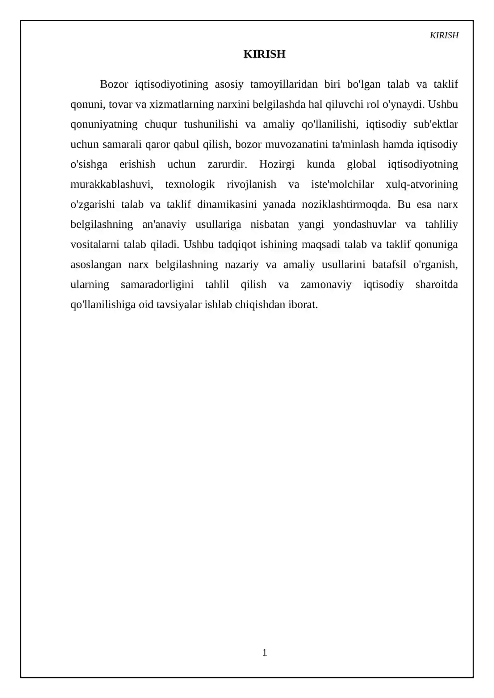 Talab va taklif qonuniga ko'ra narx belgilash usullari 3