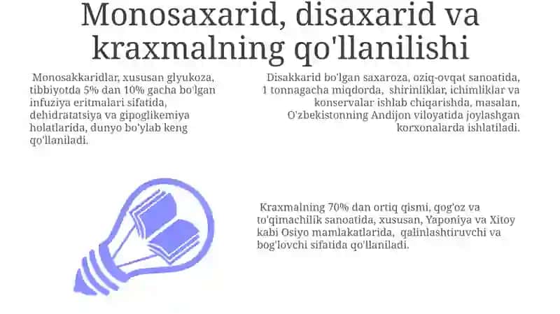 Monosaxaridlar va disaxaridlar. Glyukoza saxaroza va kraxmal 3