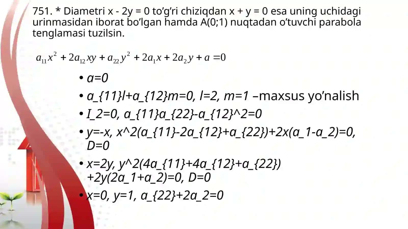 Ikkinchitartiblichiziqlarningtenglamalarinituzish 3