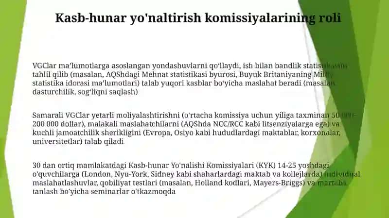 Kasb-hunarga yoʻnaltirish komissiyalari. Oʻquvchilar va ota-onalar bilan ishlash 3