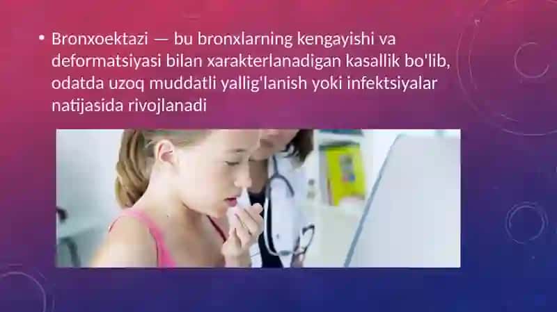 Bolalarda bronxoektaz kasalliklariOʻpkaning sekvestrlanishi 3