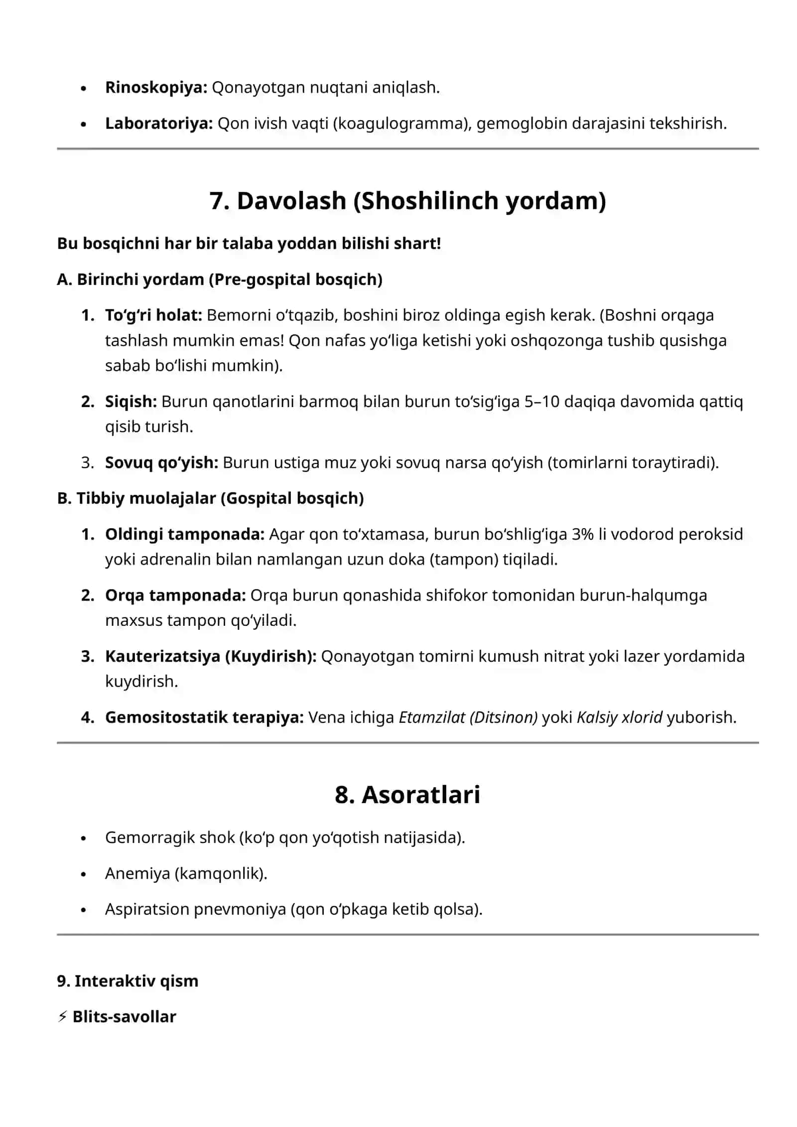 Burun qonashi (Epistaksis) ta'rif va sabablari 3