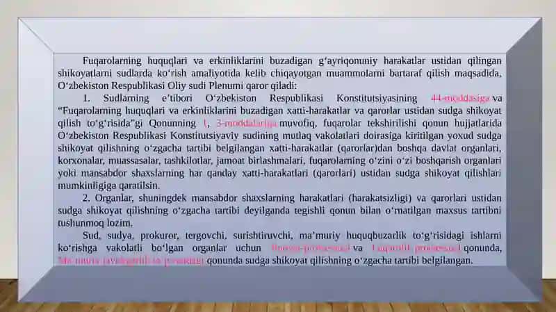 FUQAROLARNING HUQUQ VA ERKINLIKLARIGA TAJOVUZ QILADIGAN HUQUQBUZARLIKLAR UCHUN MA’MURIY JAVOBGARLIK. 3