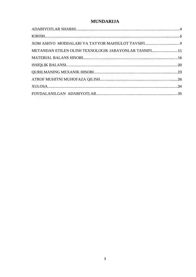 METAN ASOSIDA ETILEN OLISH TEXNOLOGIYASIDAGI REAKTORNI HISOBLASH 3