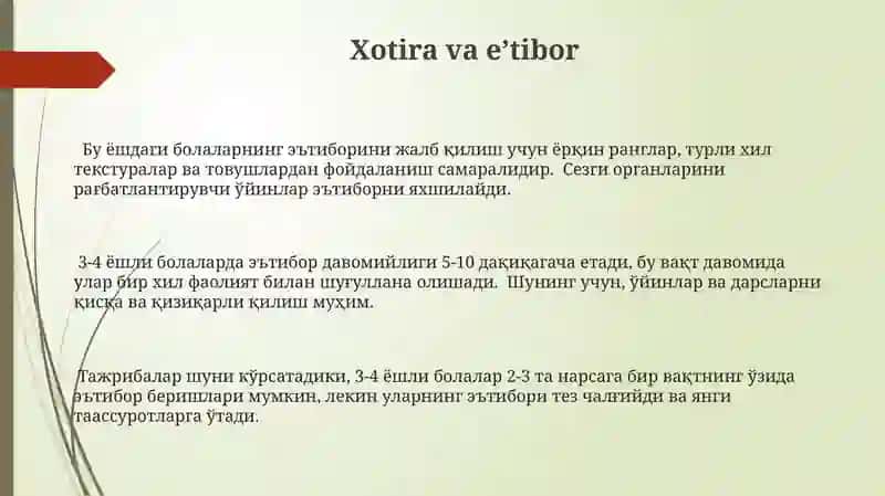3 - 4 yoshlibo'laning rivojlanish sohalarini bo'lishayotgan yutuqlari 3