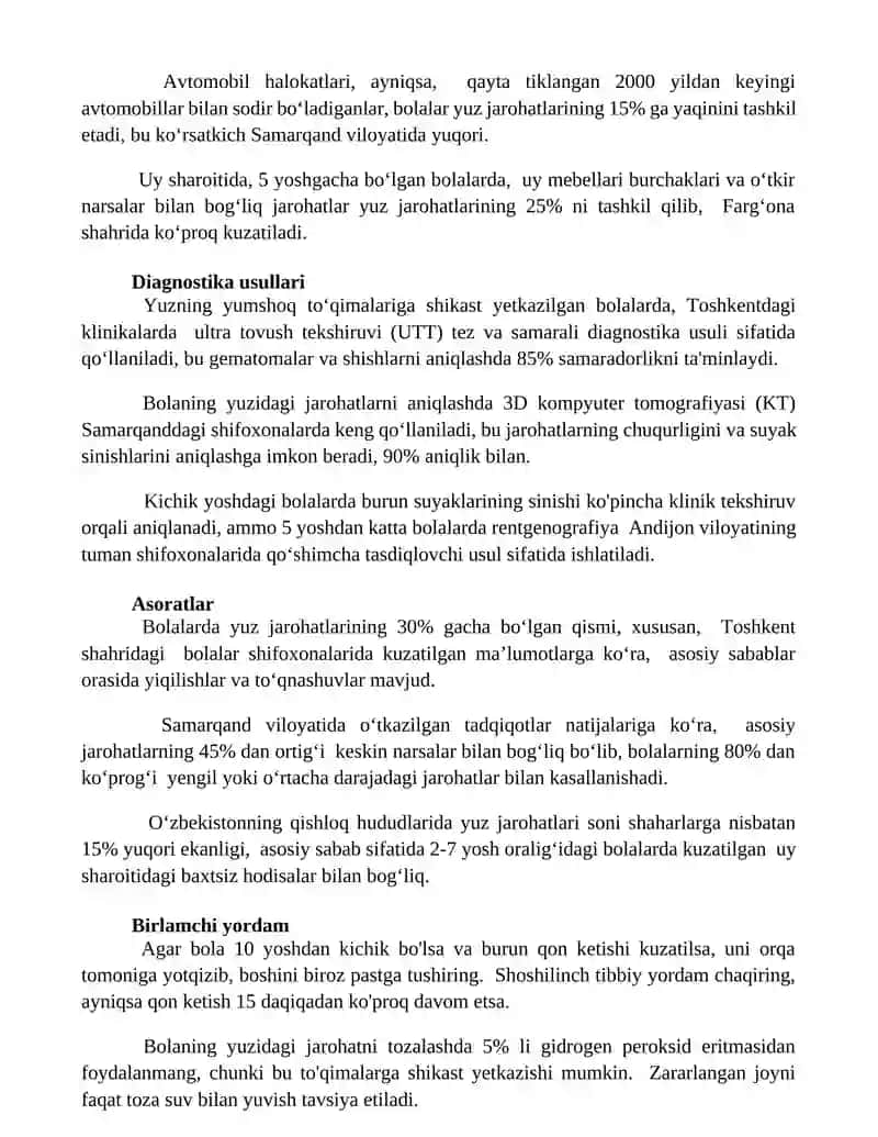 Bolalarda yuz jagʻ sohasidagi jarohatlar 3