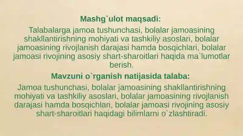 Bolalar jamoasining shakllanish darajasi va bosqichlari 3