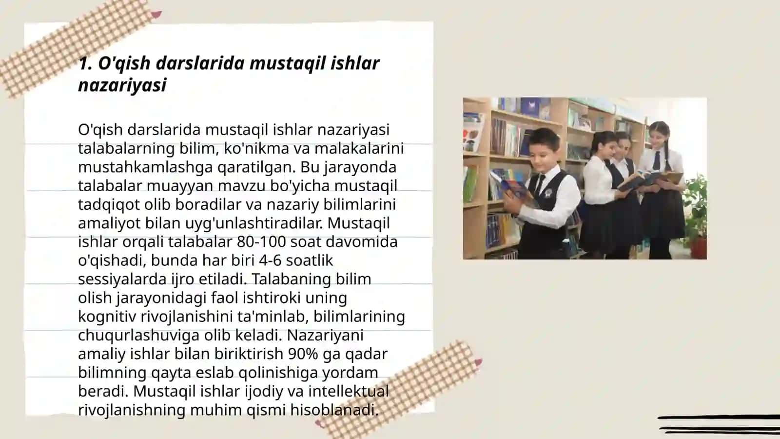 O'qish darslarida mustaqil ishlarnitashkil etish 3