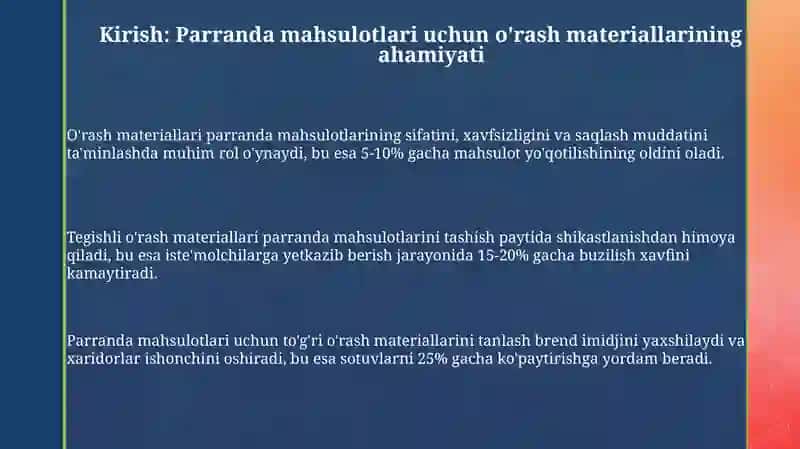 Parranda mahsulotlari uchun qadoqlash materiallari 3