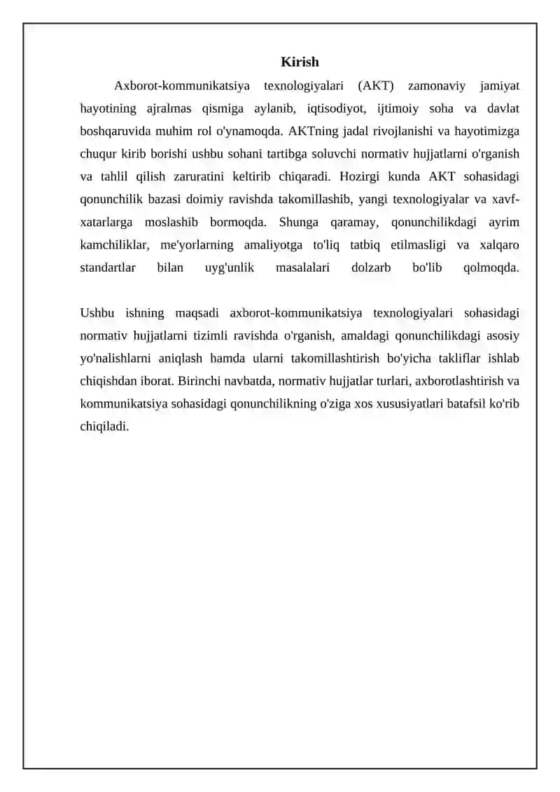 Axborot kommunikatsiya texnologiyalari sohasidagi normativ hujjatlarning asosiy turlari 3
