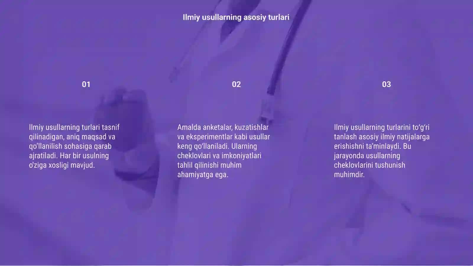 Ilmiy usullarning turlari: tasnifi, qo’llanilishi va cheklovlari 3