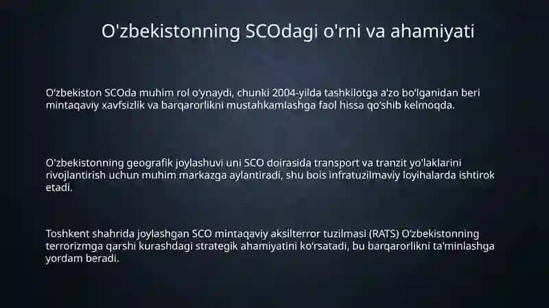 O'zbekiston va SHHT 3