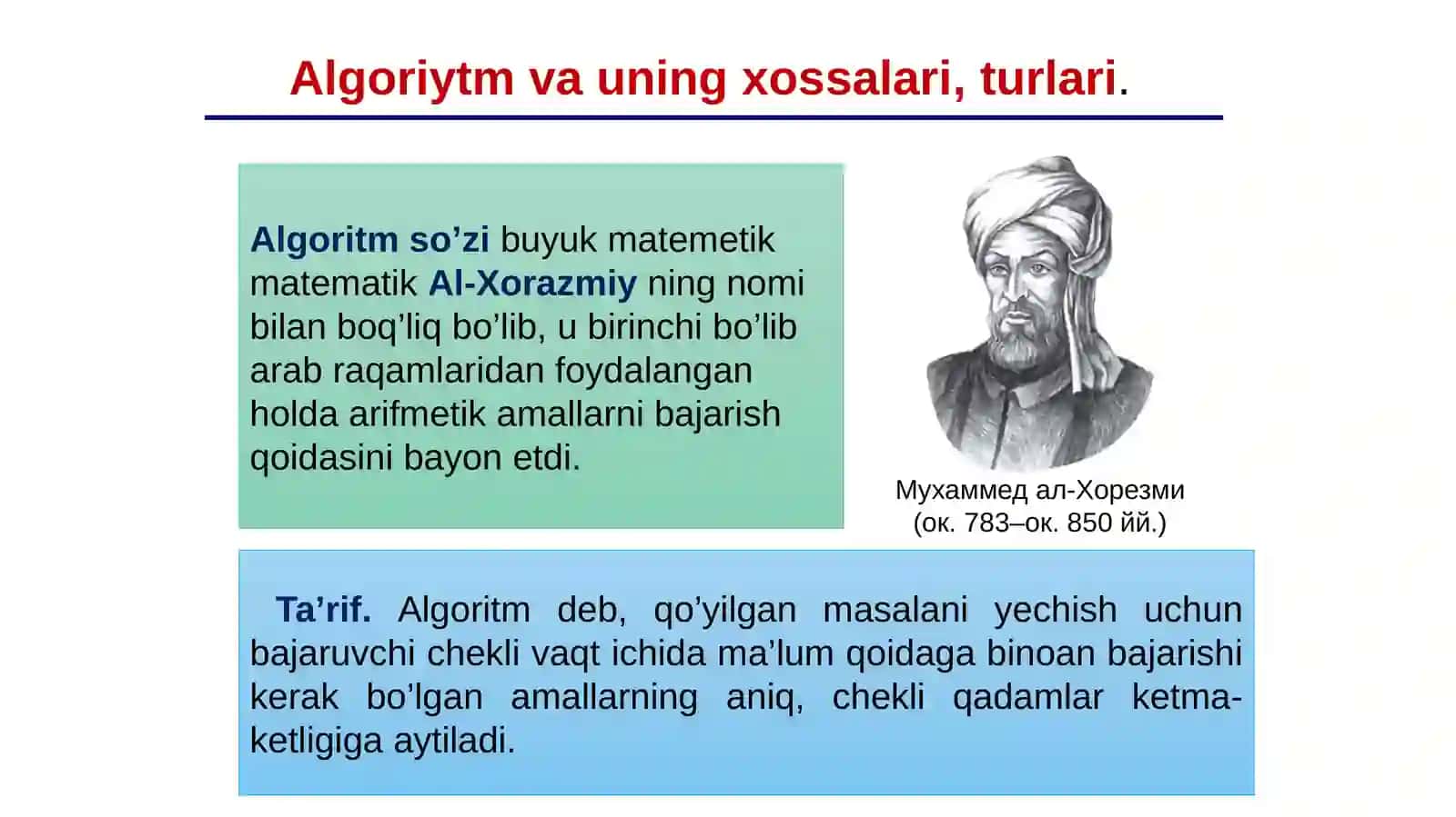 Ma’lumotlar, algoritmlar va ma’lumotlar tuzilmasi tushunchalari 3