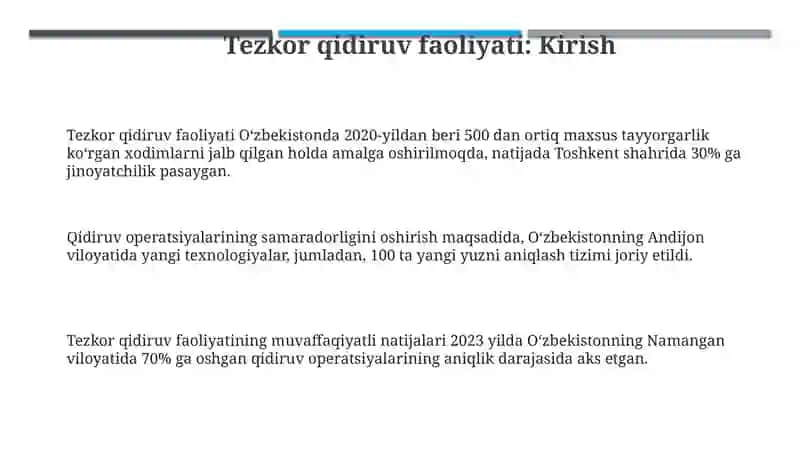 Tezkor qidiruv faoliyatiga kirish Avstraliya va Oʻzbekiston tajribasi 3