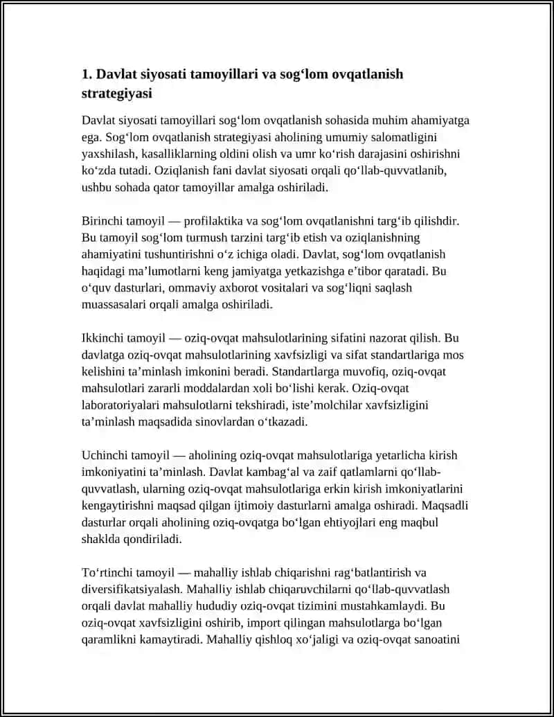 SOGʻLOM OVQATLANISH SOHASIDAGI DAVLAT SIYOSATI 3