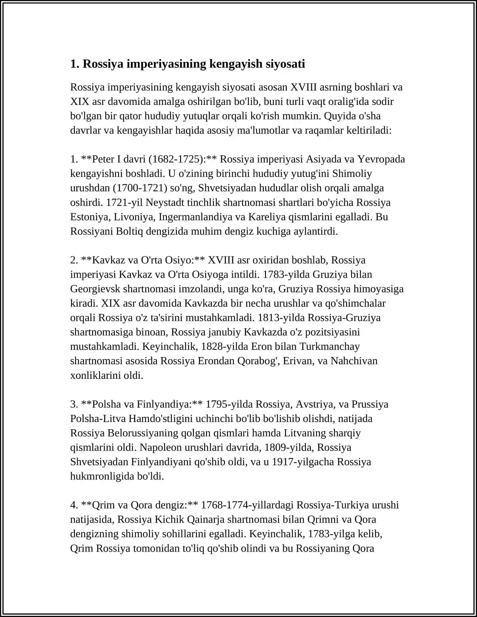 ROSSIYA IMPERIYASINING O'RTA OSIYOGA HARBIY YURISHLARI 3