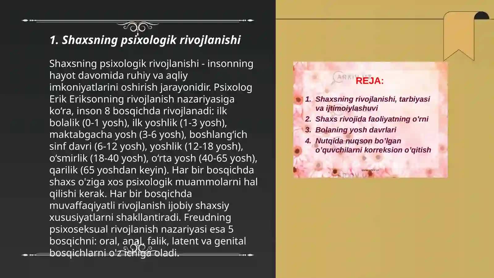 Shaxsning psixologik rivojlanishi 3