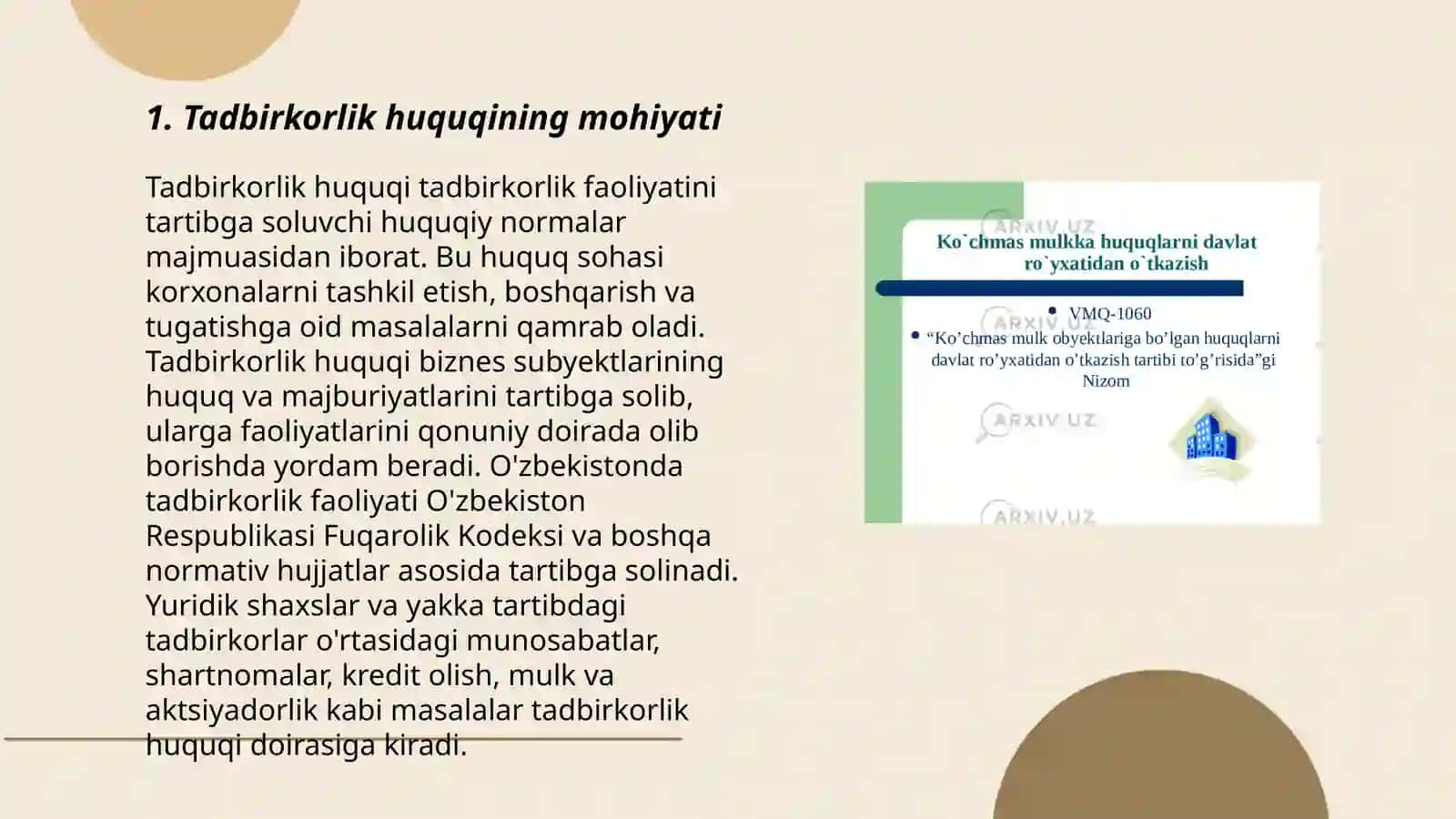 Tadbirkorlik huquqining asosiy tamoyillari 3