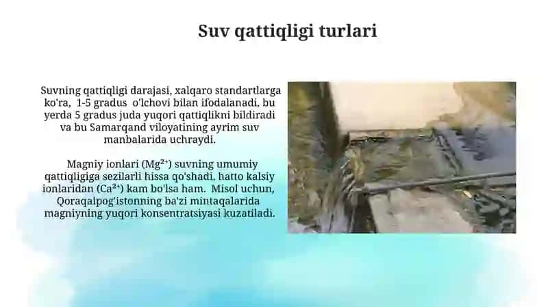Suvning qattiqlik va uning yo‘qotish usullari 3