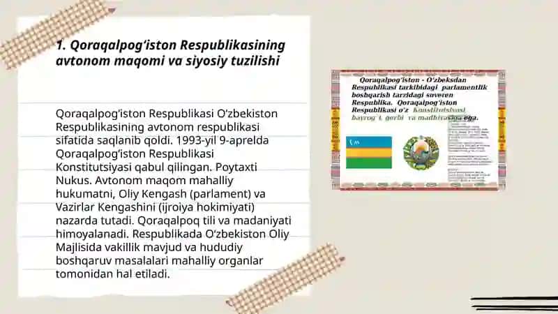 Qoraqalpog'iston Respublikasining Mustaqillik Yillari 3
