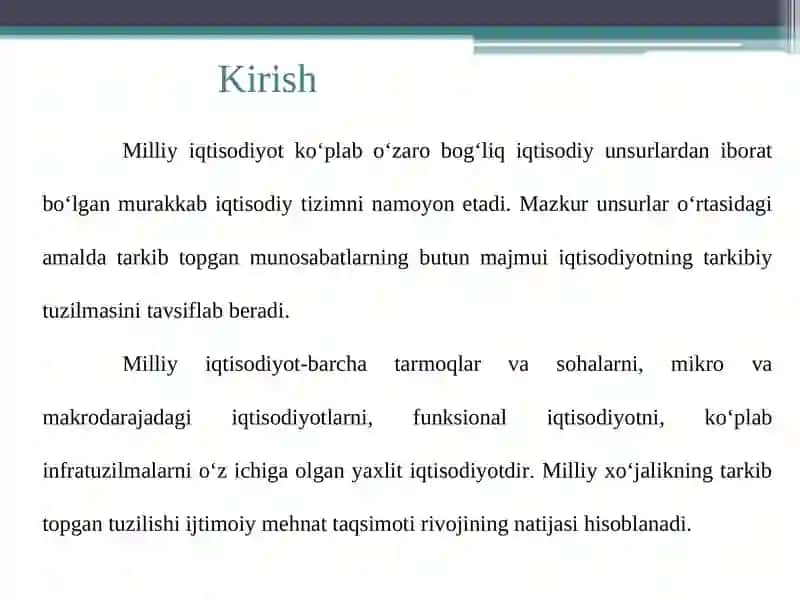 Milliy iqtisodiyot va uning makro iqtosdiyot kôrsatkichlari 3