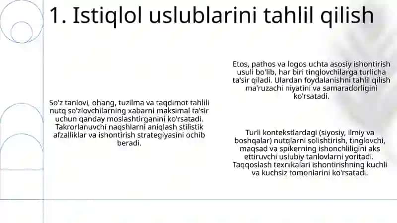 Nutq uslublarining qiyosiy tafsifi 3