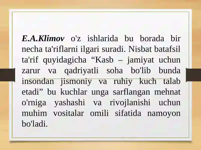 Kasbiy qiziqish valayoqatlarni eksperimental o'rganish 3