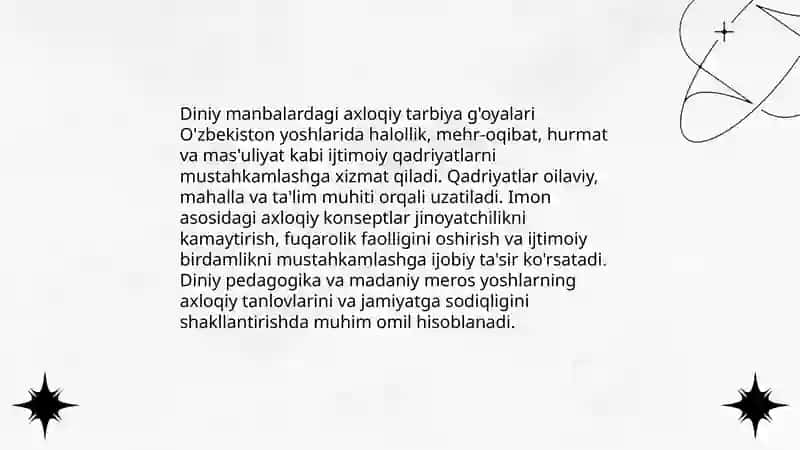 Diniy Manbalar va Axloqiy Tarbiya 3
