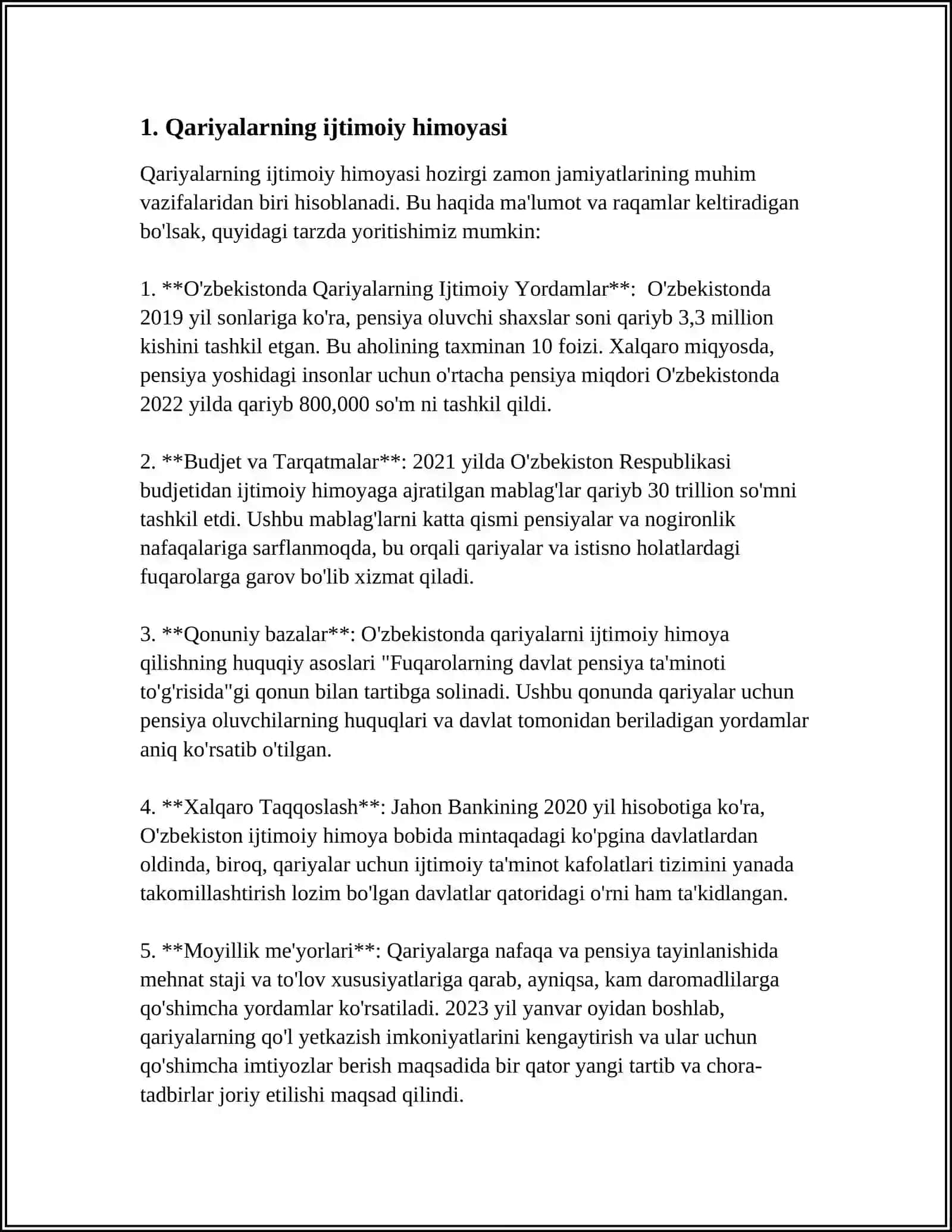 REFERAT Mavzu: AHOLINING IJTIMOIY HIMOYASI VA GERONTOLOGIYA 3