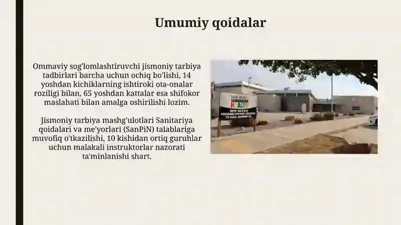 Aholi turar joylarda ommaviy sog‘lomlashtirish jismoniy tarbiyasini tashkil qilish 3