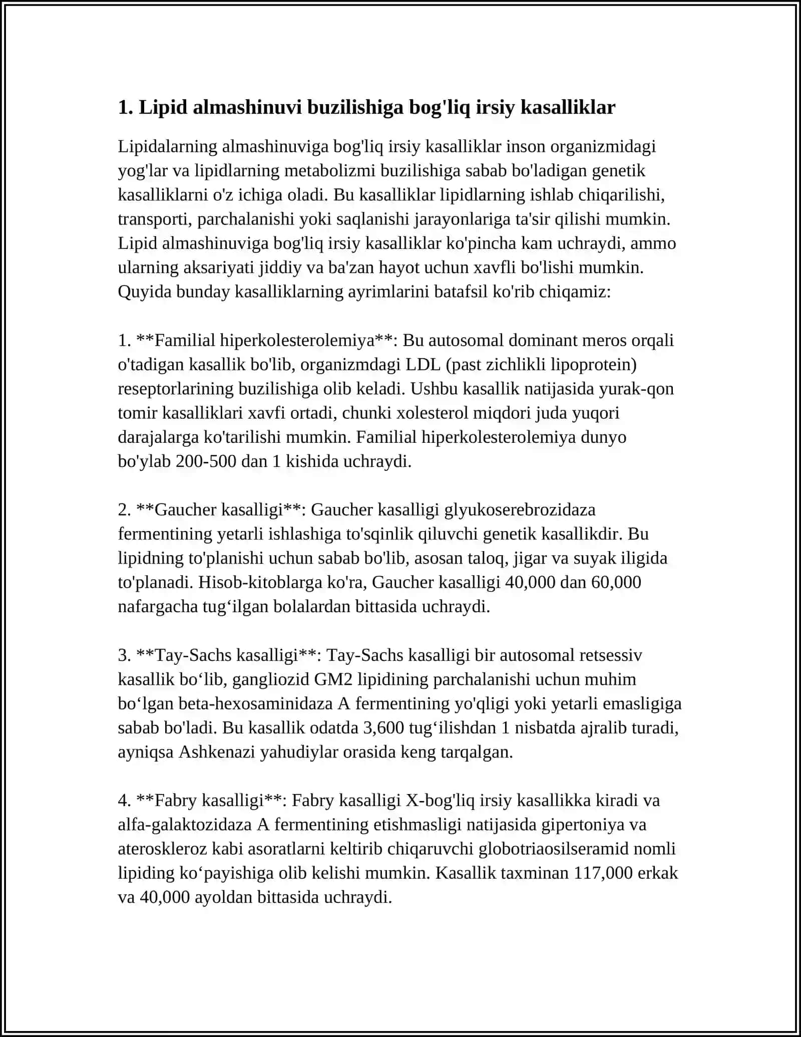 LIPID,VITAMINLAR VA MINERAL ALMASHUVI BUZILISHIGA BOG'LIQ IRSIY KASALLIKLAR 3
