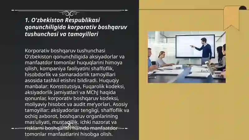 O'zbekistonda korporativ boshqaruvning huquqiy asoslari 3