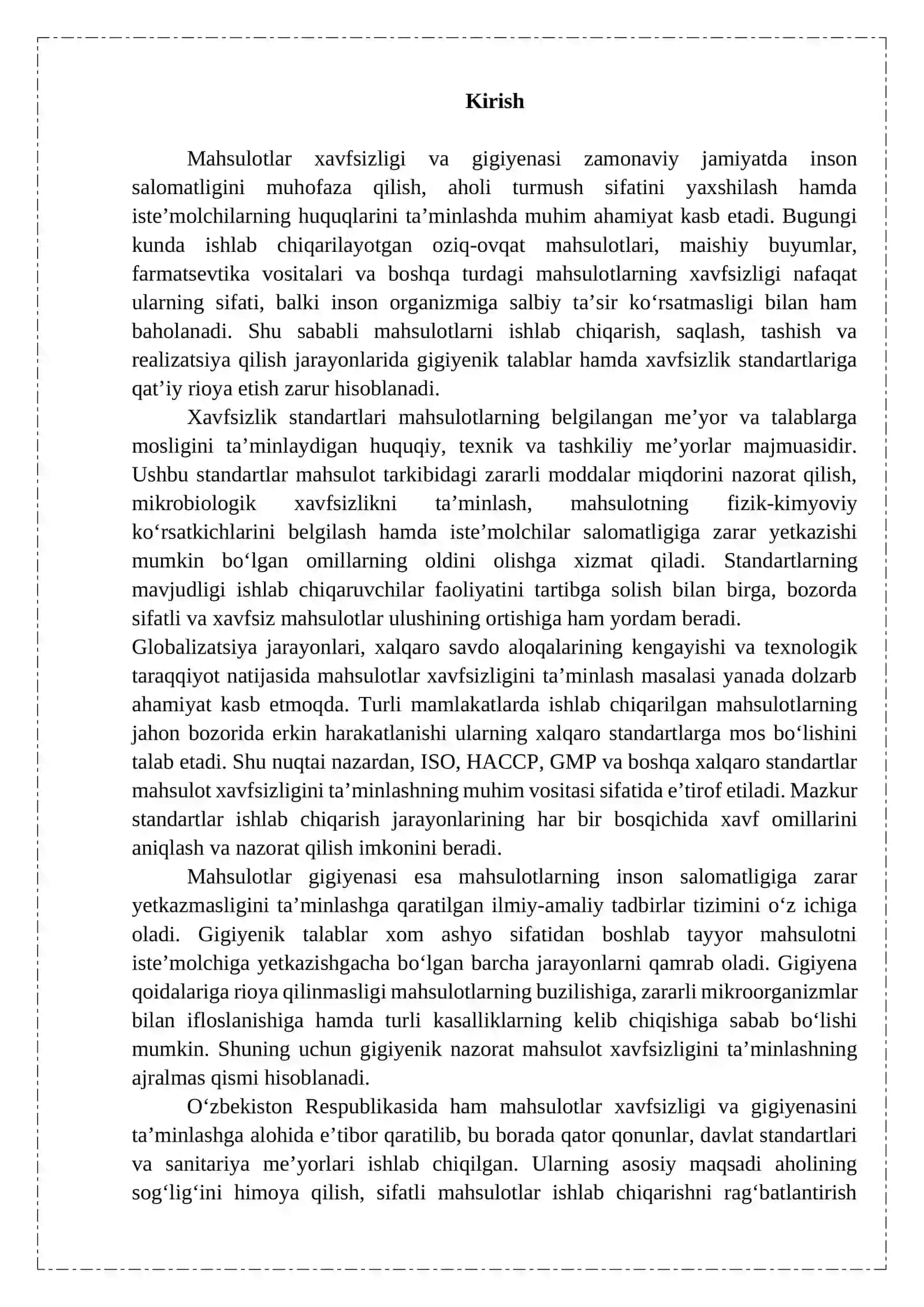 MAHSULOTLAR HAVFSIZLIGI VA GIGENASI XAVFSIZLIK STANDARTLARI 3