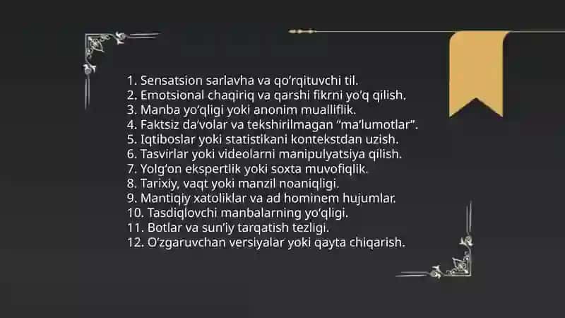 Internetda tarqalayotgan manipulyativ axborotni qanday aniqlaysiz 3