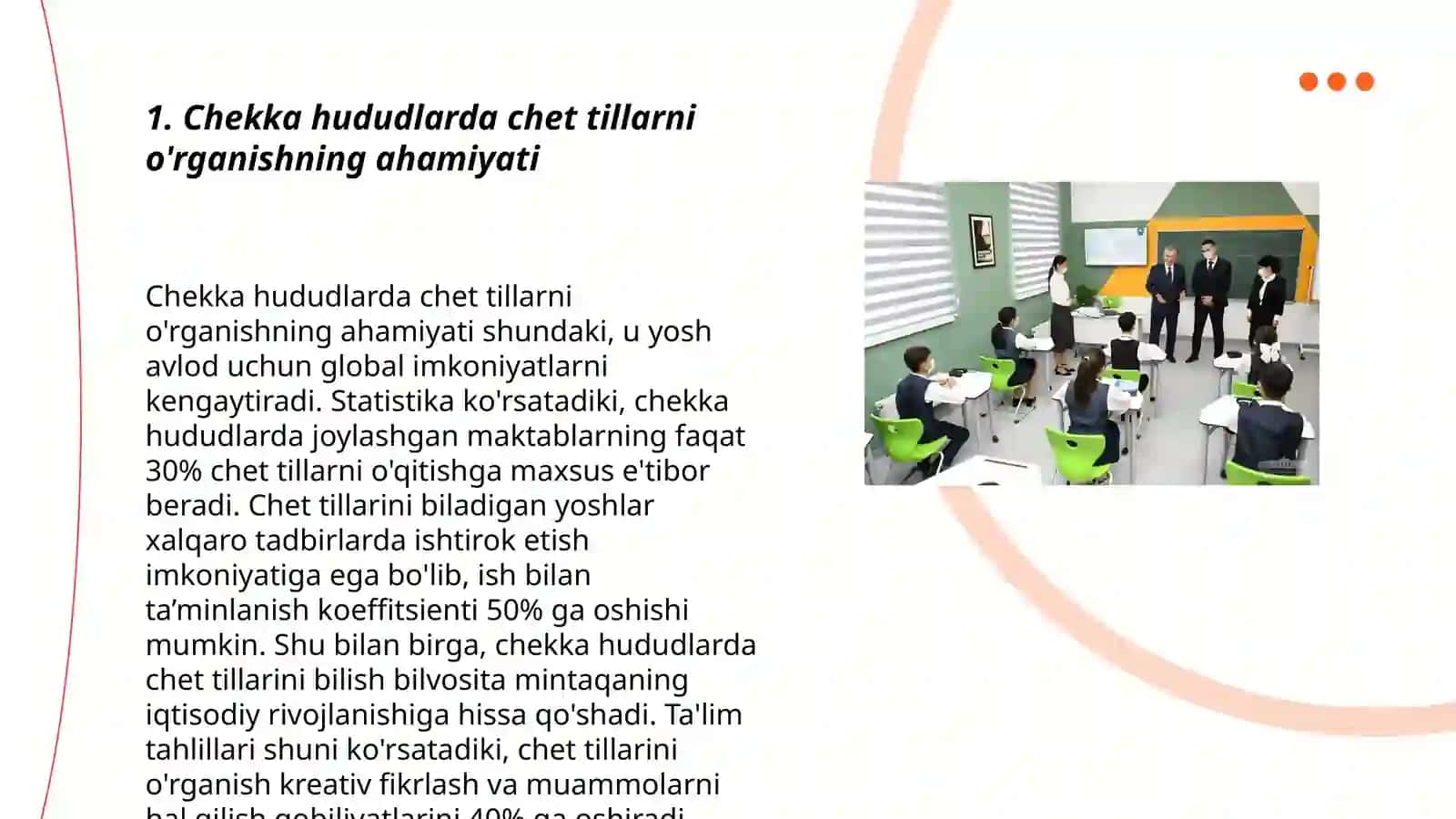 Chekka hududlarda chet tillariga ixtisoslashgan o'quv markazi faoliyatini kengaytirish 3