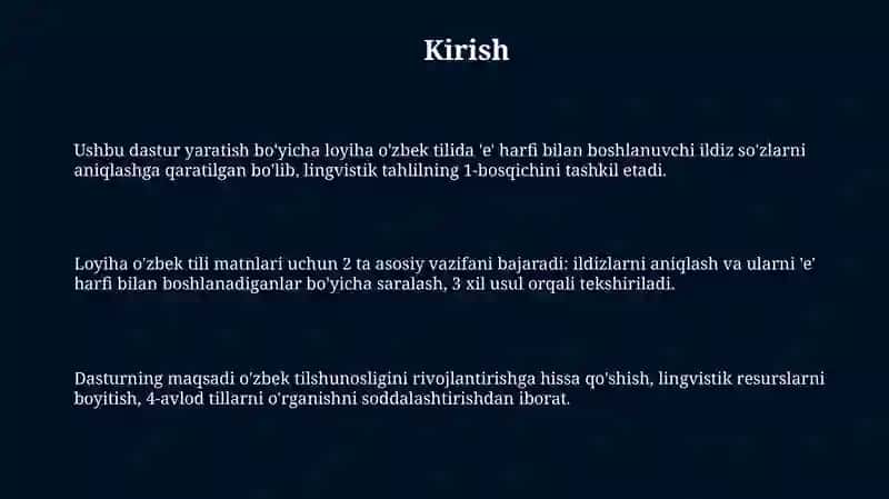 Dastur yaratish bo'yicha loyiha 3