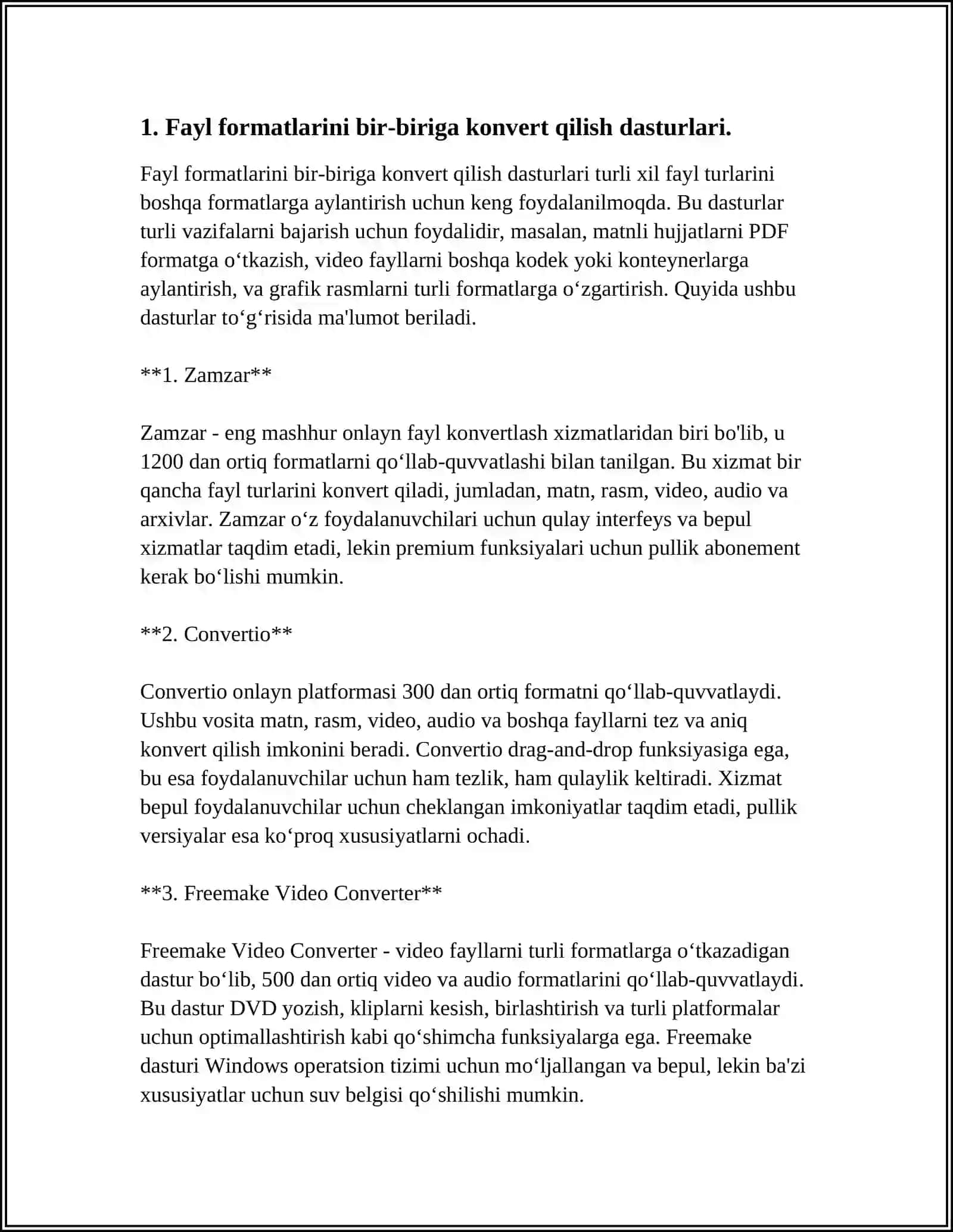 KONVERTIR DASTURLARI VA ULARNING IMKONIYATLARIDAN FOYDALANISH 3
