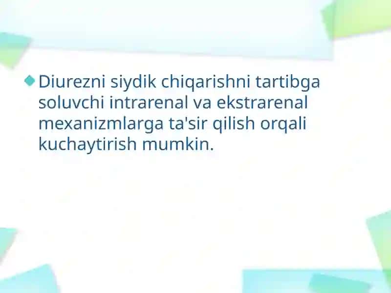 DIURETIK DORI VOSITALARINING KLINIK FARMAKOLOGIYASI 3