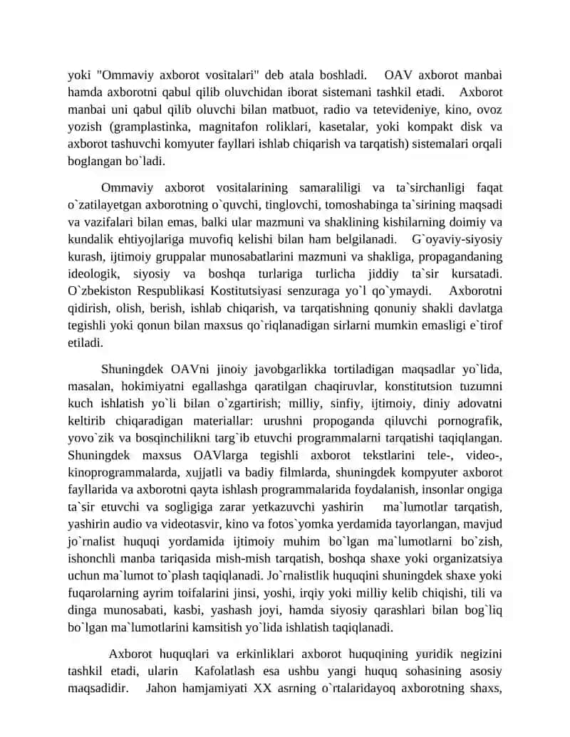 Ommaviy axborot vositalari faoliyati 3