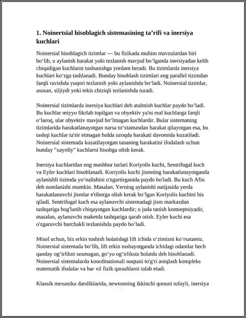 NOINERSIAL SANOQ TIZIMLARIDAGI INERSIYA KUCHLARI 3