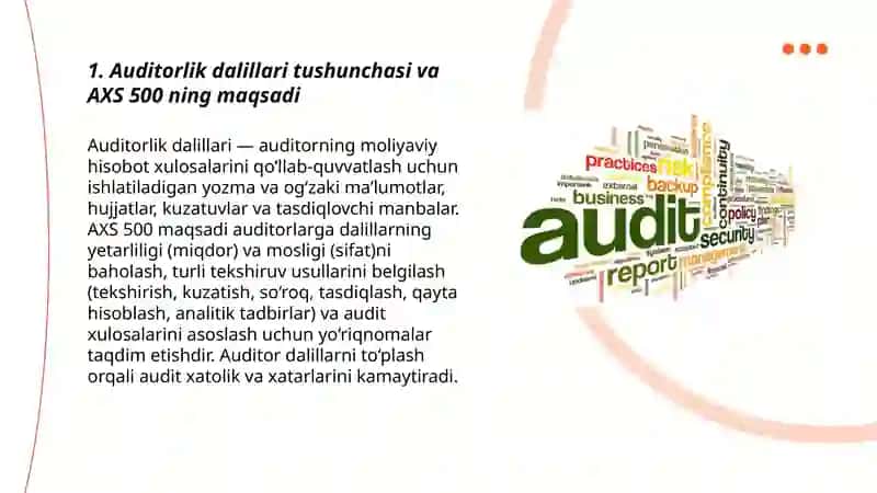 Auditorlik dalillari nomli 500- son AXS 3