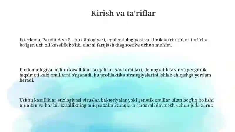 Ixterlama.Parafit A va B etiologiyasi va epidimiologiyasi 3